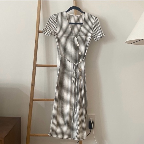 Zara Monochrome Grid Pattern Maxi/Mid Deess - Picture 1 of 5